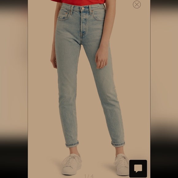Levi's 501 skinny jeans in light wash - Picture 1 of 5